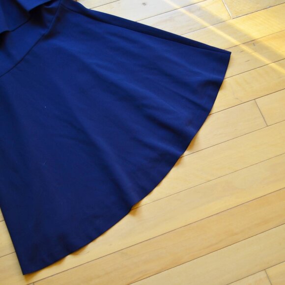 Alice + Olivia Silk Blend Kipp Layered Top Navy Blue Ruffle Dress Size 10 - Picture 4 of 13